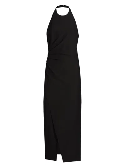 A.l.c Sylvie Linen Midi Halter Dress In Black