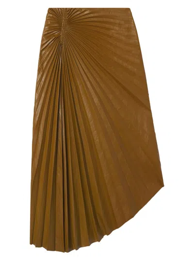 A.l.c Women's Tracy Faux-leather Pleated Maxi Skirt In Brown