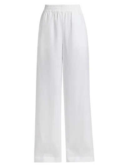 A.l.c Women's Tyler Linen Wide-leg Pants In White