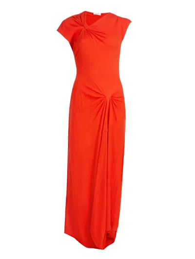 A.l.c Willa Textured Crepe Midi Dress In Persimmon In Orange