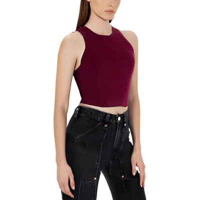 A.l.c Womens Crop Knit Tank Top In Burgundy