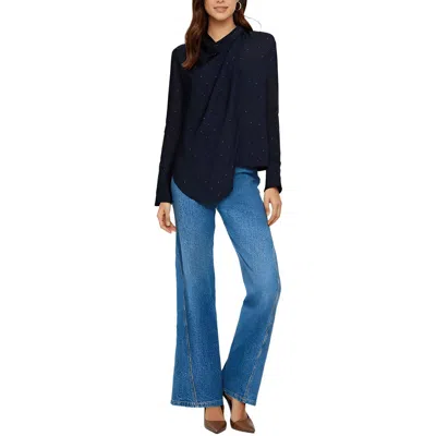 A.l.c Womens Embellished Silk Blouse In Blue