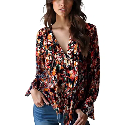 A.l.c Womens Floral Print Silk Blouse In Multi