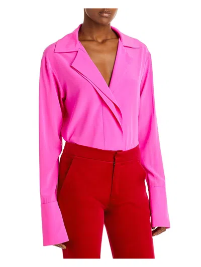 A.l.c Womens Gathered Neck Keyhole Pullover Top In Pink