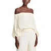 A.l.c Sienna Pleated Off-shoulder Top In White