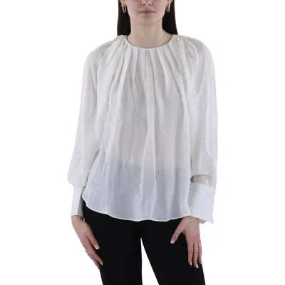 A.l.c Womens Ruched Silk Blouse In White