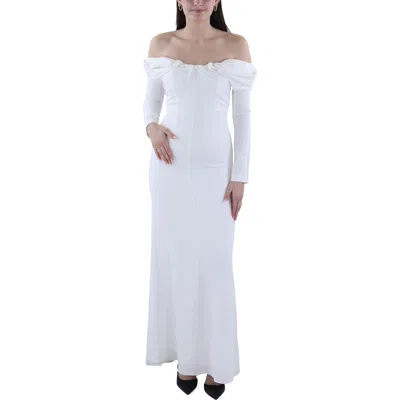 A.l.c Womens Ruffled Crepe Evening Dress In White