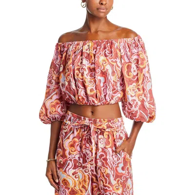 A.L.C WOMENS TOP OFF-THE-SHOULDER PULLOVER TOP