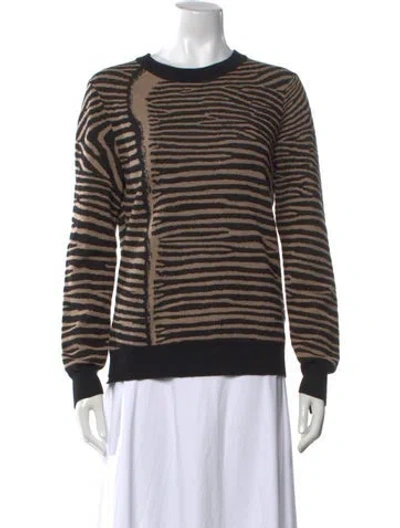 Pre-owned A.l.c Wool Animal Print Sweater In Black
