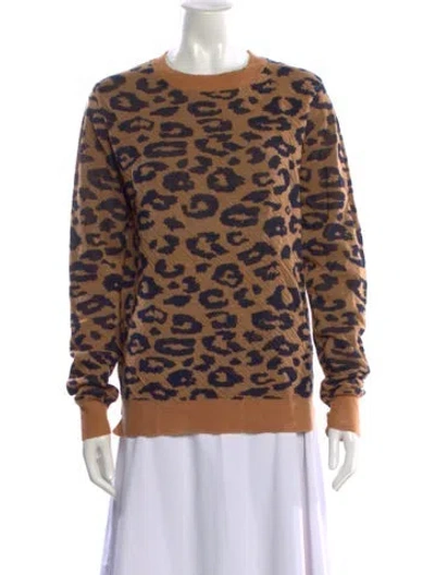 Pre-owned A.l.c Wool Animal Print Sweater In Brown