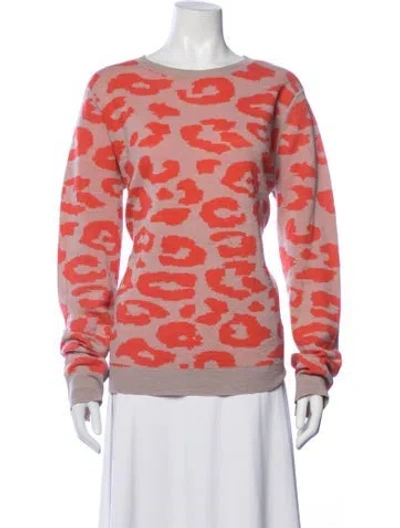 Pre-owned A.l.c Wool Animal Print Sweater In Orange