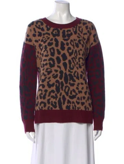 Pre-owned A.l.c Wool Animal Print Sweater In Purple