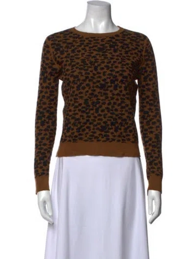Pre-owned A.l.c Wool Animal Print Sweater In Yellow