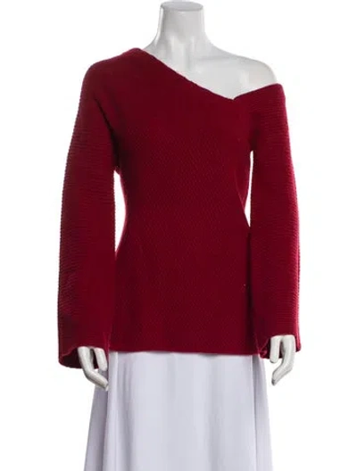 Pre-owned A.l.c Wool Asymmetrical Sweater In Red