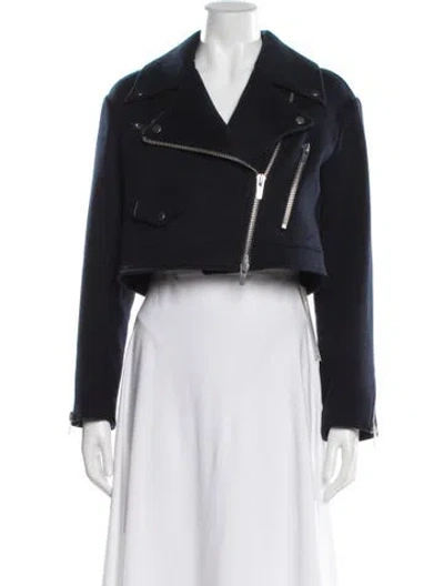 Pre-owned A.l.c Wool Biker Jacket In Blue