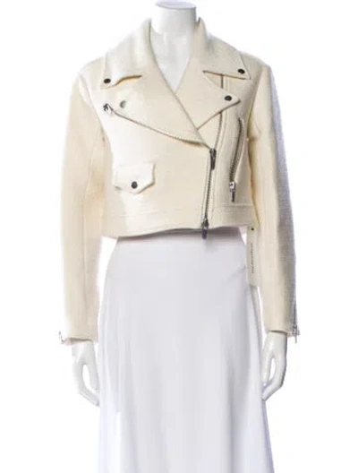 Pre-owned A.l.c Wool Biker Jacket In Neutral