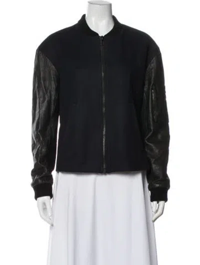 Pre-owned A.l.c Wool Bomber Jacket In Black