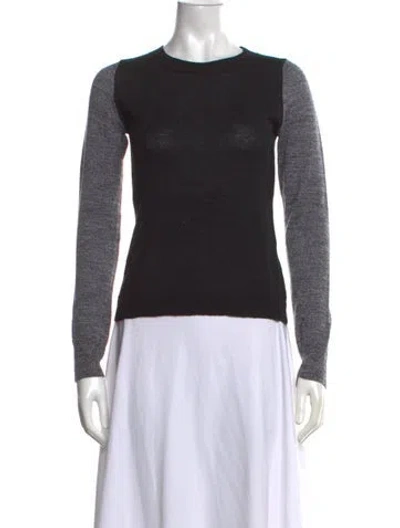 Pre-owned A.l.c Wool Colorblock Pattern Sweater In Black