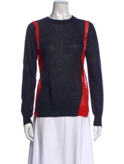 Pre-owned A.l.c Wool Colorblock Pattern Sweater In Blue