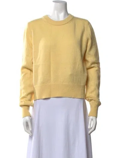 Pre-owned A.l.c Wool Crew Neck Sweater In Yellow