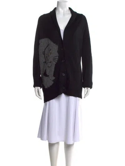 Pre-owned A.l.c Wool Graphic Print Sweater In Black