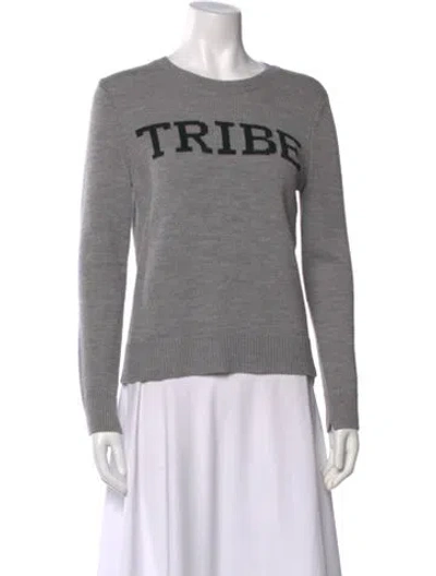 Pre-owned A.l.c Wool Graphic Print Sweater In Gray