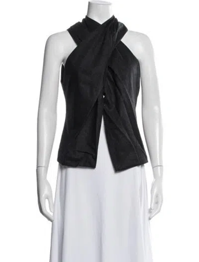 Pre-owned A.l.c Wool Halterneck Top In Black