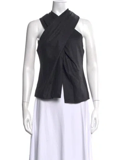 Pre-owned A.l.c Wool Halterneck Top In Black