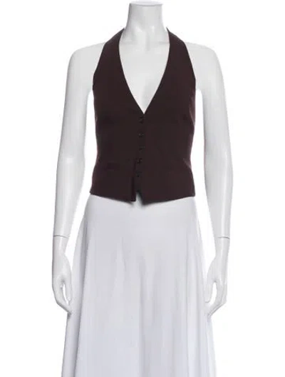 Pre-owned A.l.c Wool Halterneck Top In Burgundy