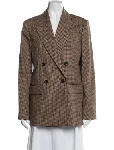 Pre-owned A.l.c Wool Houndstooth Print Blazer W/ Tags In Brown