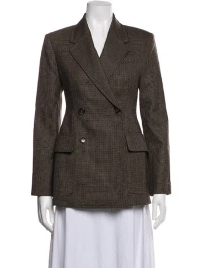 Pre-owned A.l.c Wool Houndstooth Print Blazer W/ Tags In Brown
