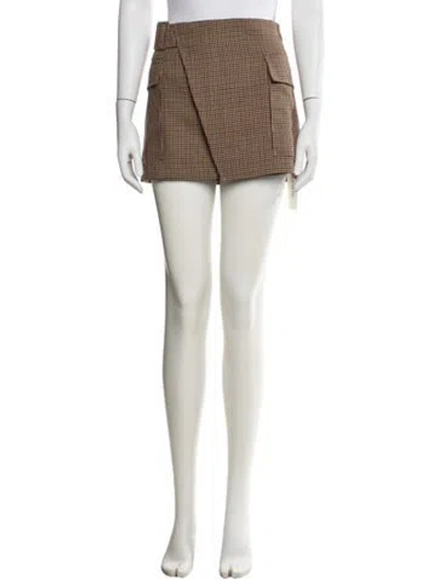 Pre-owned A.l.c Wool Mini Skirt In Brown
