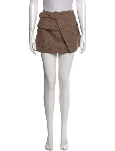 Pre-owned A.l.c Wool Mini Skirt In Brown