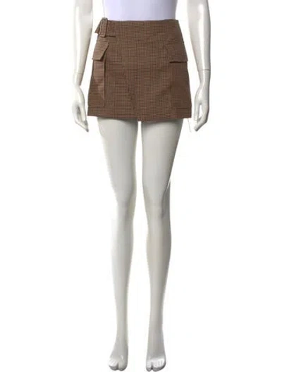 Pre-owned A.l.c Wool Mini Skirt In Brown