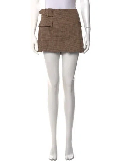 Pre-owned A.l.c Wool Mini Skirt In Brown