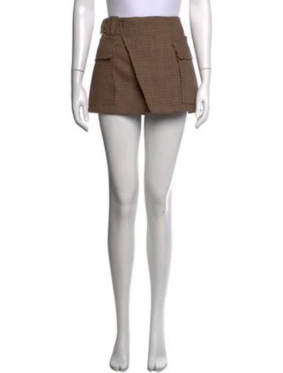 Pre-owned A.l.c Wool Mini Skirt In Brown