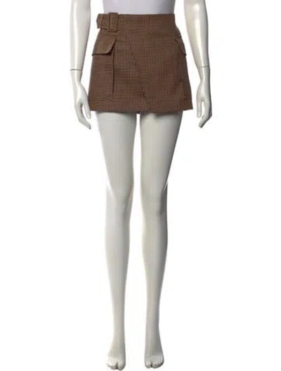 Pre-owned A.l.c Wool Mini Skirt W/ Tags In Brown