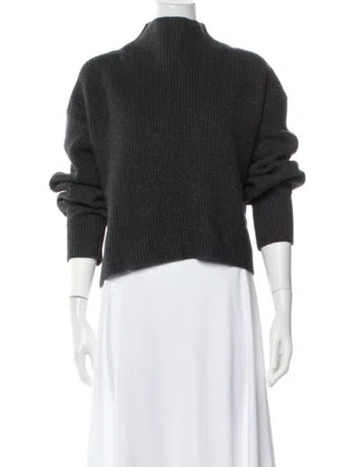Pre-owned A.l.c Wool Mock Neck Sweater In Green