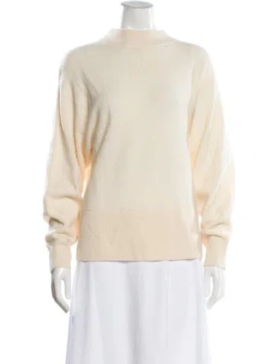Pre-owned A.l.c Wool Mock Neck Sweater In Neutral