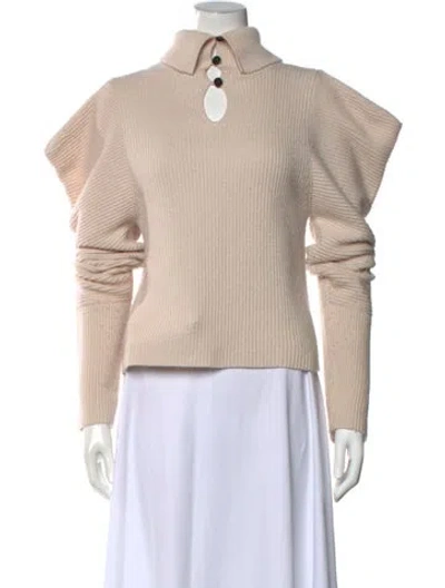 Pre-owned A.l.c Wool Mock Neck Sweater In Neutrals