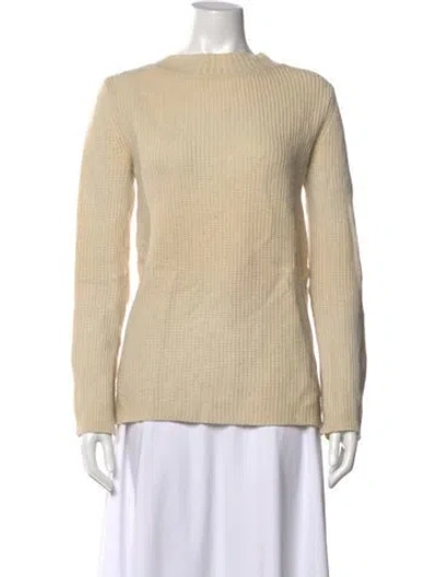 Pre-owned A.l.c Wool Mock Neck Sweater In Neutrals