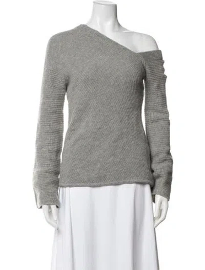 Pre-owned A.l.c Wool Off-the-shoulder Sweater In Gray