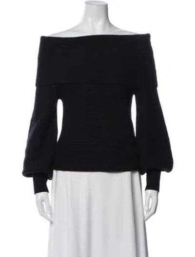 Pre-owned A.l.c Wool Off-the-shoulder Sweater In Purple