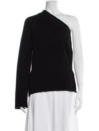 Pre-owned A.l.c Wool One-shoulder Sweater In Black