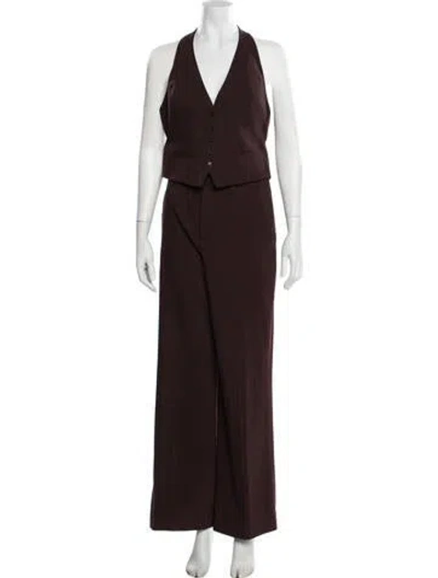 Pre-owned A.l.c Wool Pant Set In Burgundy