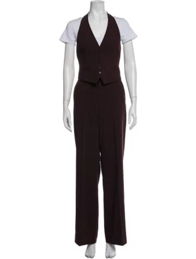 Pre-owned A.l.c Wool Pant Set In Burgundy