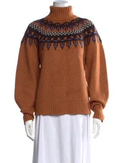 Pre-owned A.l.c Wool Patterned Sweater In Brown
