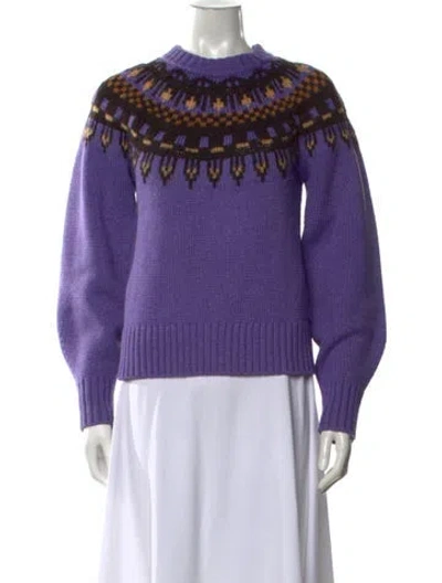 Pre-owned A.l.c Wool Patterned Sweater In Brown/purple