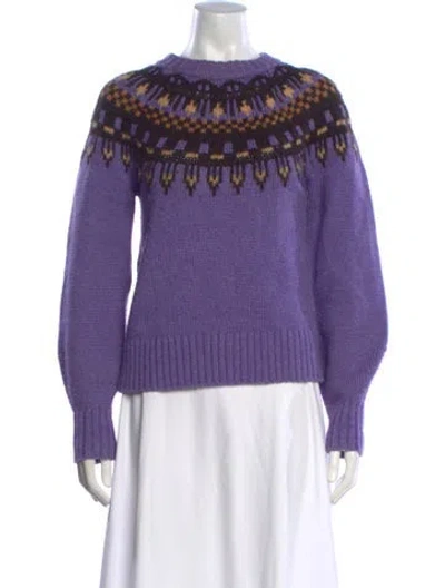 Pre-owned A.l.c Wool Patterned Sweater In Purple
