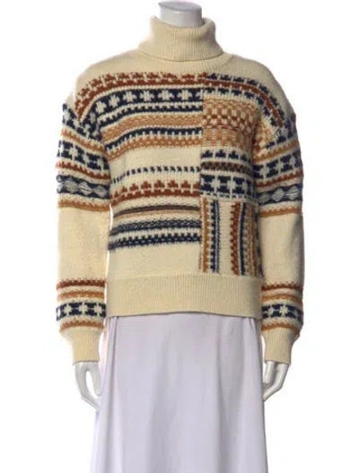 Pre-owned A.l.c Wool Patterned Sweater In White